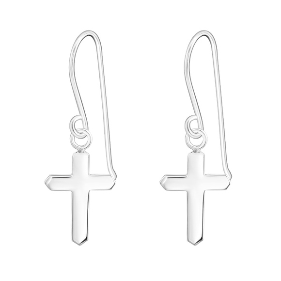 ✝️ Silver Cross Earrings ✝️ - Picture 3 of 3